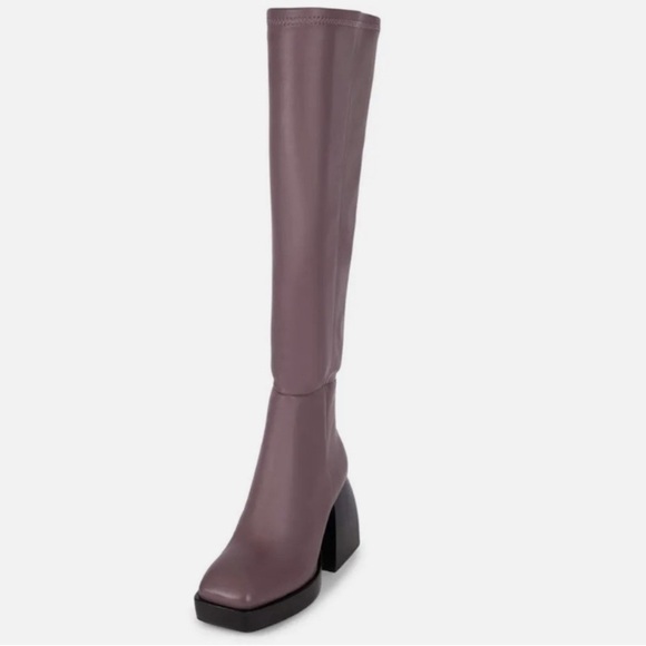 Jeffrey Campbell DAUPHIN Platform Knee-high Heel Boots NEW IN BOX - Violet - Picture 5 of 14
